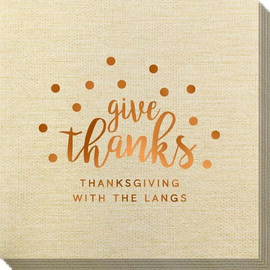 Confetti Dots Give Thanks Bamboo Luxe Napkins